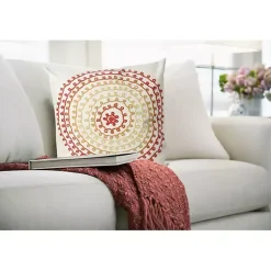 Kirklands Home Warm Lamontage Swirl Outdoor Throw Pillow Ivory Outlet