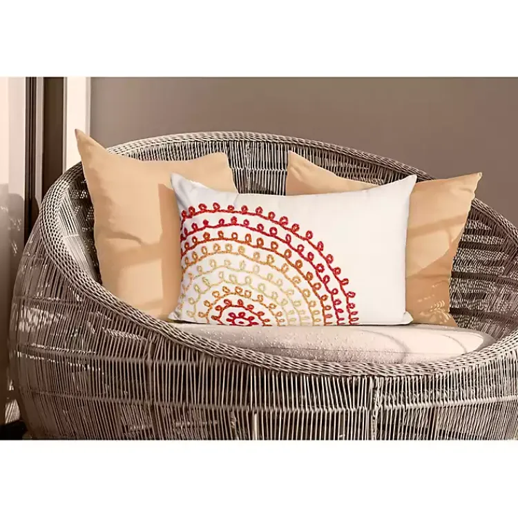 Kirklands Home Warm Lamontage Swirl Outdoor Throw Pillow Ivory Outlet