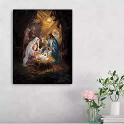 Christmas Art & Wall Decor>Kirklands Home Warm Nativity Scene Canvas Art Print, 16x20 in.