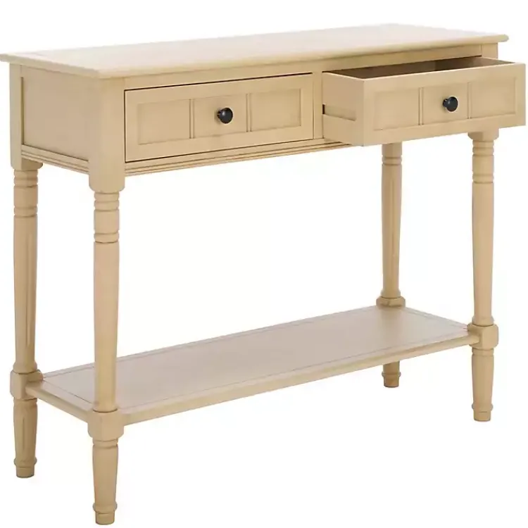 Kirklands Home Warm Natural 2- Drawer Samantha Console Table Tan