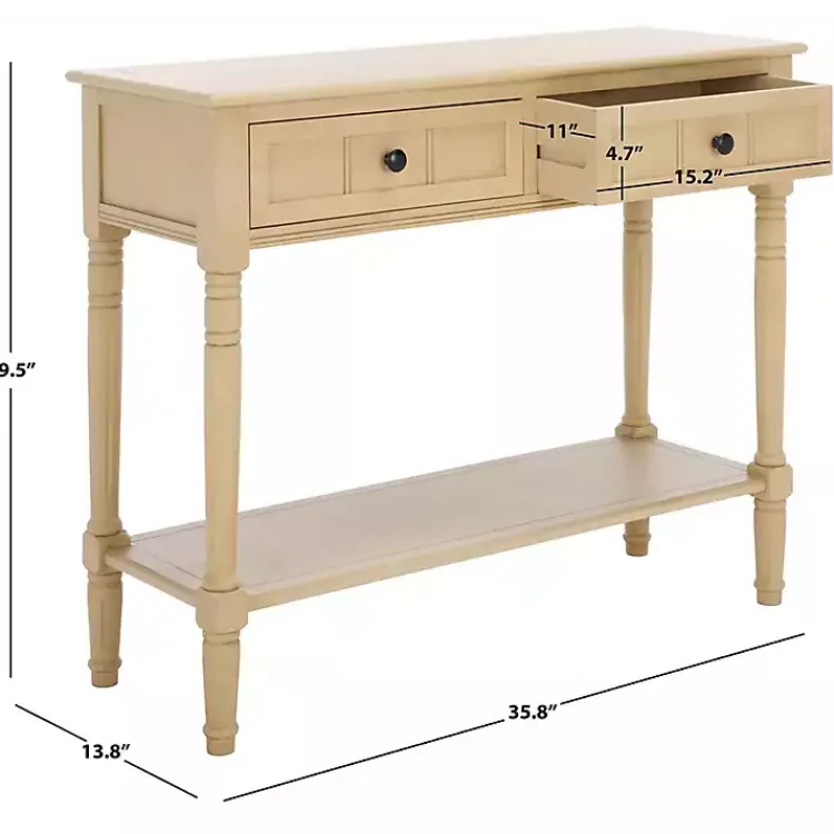 Kirklands Home Warm Natural 2- Drawer Samantha Console Table Tan