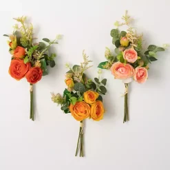 Stems & Bouquets>Kirklands Home Warm Ranunculus Bouquets, Set of 3