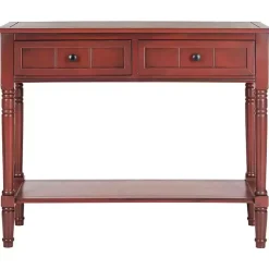 Kirklands Home Warm 2- Drawer Samantha Console Table Red