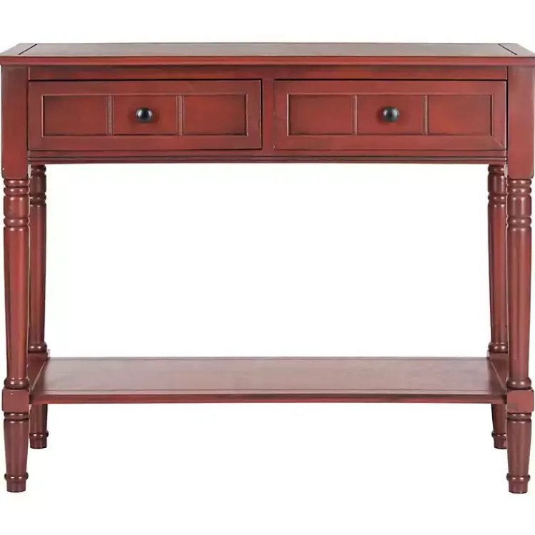 Kirklands Home Warm 2- Drawer Samantha Console Table Red