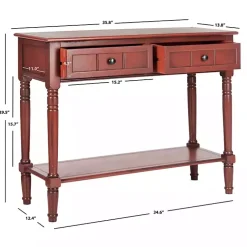 Kirklands Home Warm 2- Drawer Samantha Console Table Red