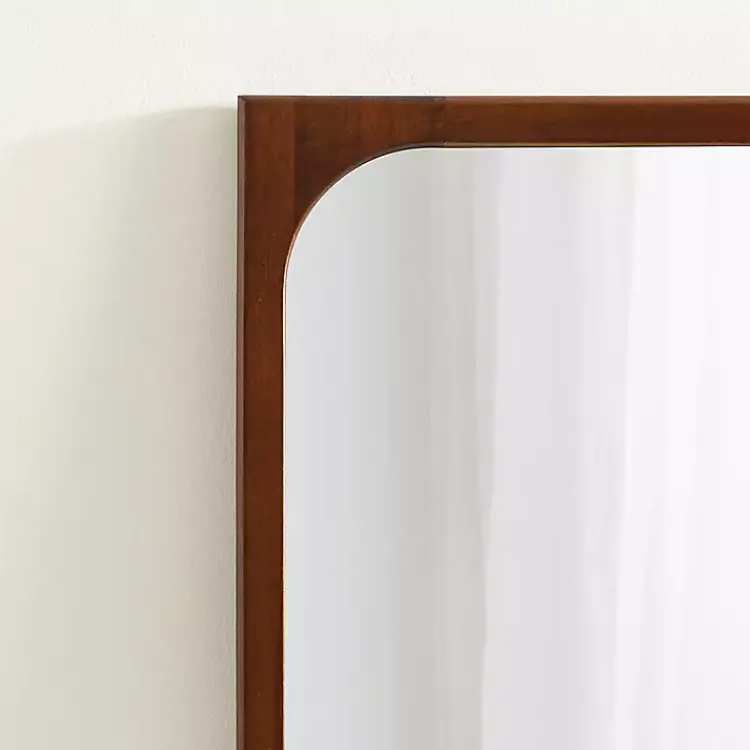 Kirklands Home Warm Walnut Rounded Rectangle Wall Mirror Clearance