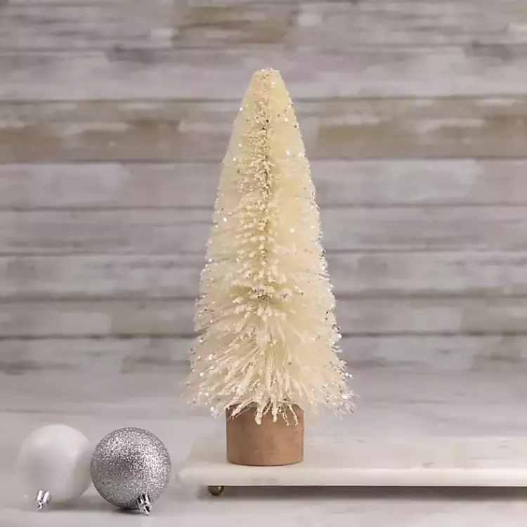 Christmas Decorations>Kirklands Home Warm White Glitter Bottle Tree Stump Base