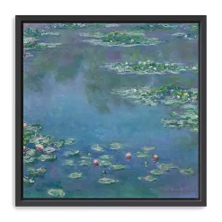 Kirklands Home Water Lilies 1906 Framed Canvas Art Print Blue Clearance