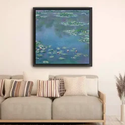 Kirklands Home Water Lilies 1906 Framed Canvas Art Print Blue Clearance