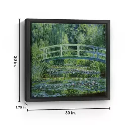 Kirklands Home Water Lilies and Japanese Bridge Framed Art Print Green Outlet