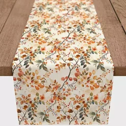 Fall>Kirklands Home Watercolor Autumn Botanicals Table Runner, 72 in.