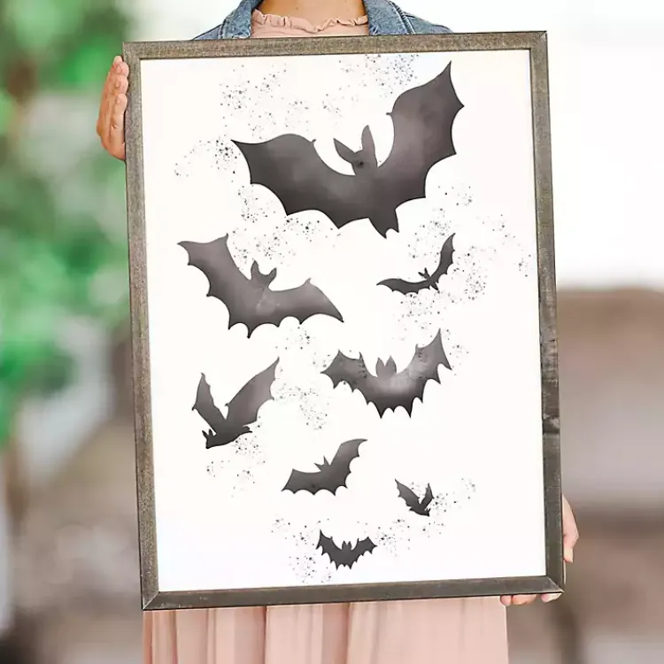 Halloween>Kirklands Home Watercolor Bats Framed Art Print