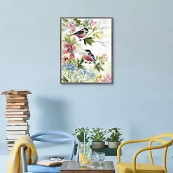 Kirklands Home Watercolor Birds I Framed Canvas Art Print New