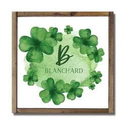 St Patricks Day Decorations>Kirklands Home Watercolor Clover Personalized Framed Wall Plaque