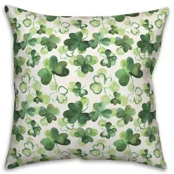 Pillows>Kirklands Home Watercolor Clovers Indoor/Outdoor Pillow Green
