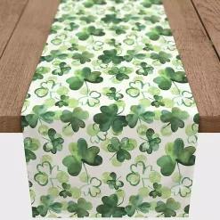 St Patricks Day Decorations>Kirklands Home Watercolor Clovers Table Runner, 72 in.