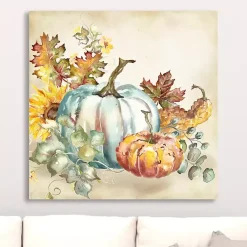 Fall>Kirklands Home Watercolor Harvest Pumpkins Canvas Art Print