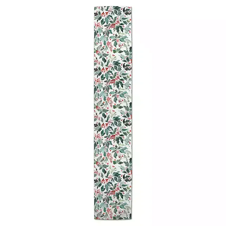 Christmas Dining & Entertaining>Kirklands Home Watercolor Holly Table Runner, 90 in.