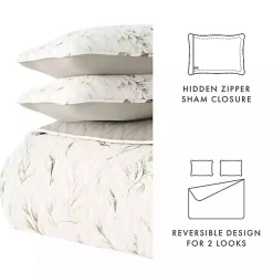 Kirklands Home Watercolor Leaves Reversible 3-pc. Queen Quilt Set New
