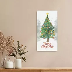 Christmas Art & Wall Decor>Kirklands Home Watercolor Merry Christmas Canvas Print, 10x20 in.