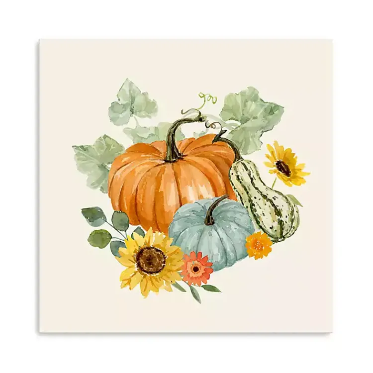 Fall>Kirklands Home Watercolor Pumpkin Bunch Canvas Art Print