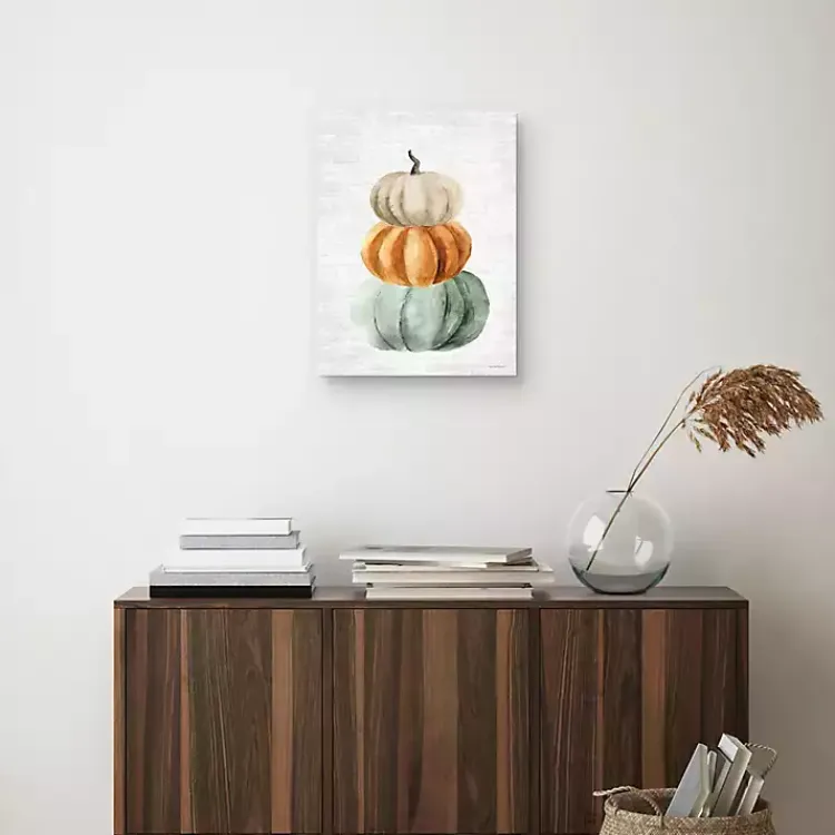 Fall>Kirklands Home Watercolor Pumpkin Stack Canvas Art Print