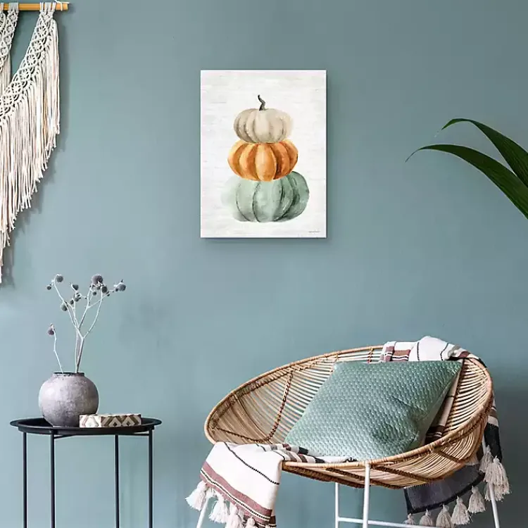 Fall>Kirklands Home Watercolor Pumpkin Stack Canvas Art Print