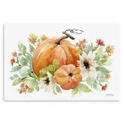 Fall>Kirklands Home Watercolor Pumpkins Canvas Art Print, 24x16 in.