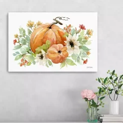 Fall>Kirklands Home Watercolor Pumpkins Canvas Art Print, 24x16 in.