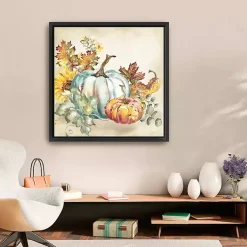 Fall>Kirklands Home Watercolor Pumpkins Framed Canvas Art Print Multi