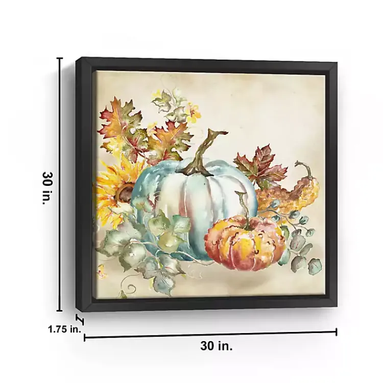 Fall>Kirklands Home Watercolor Pumpkins Framed Canvas Art Print Multi