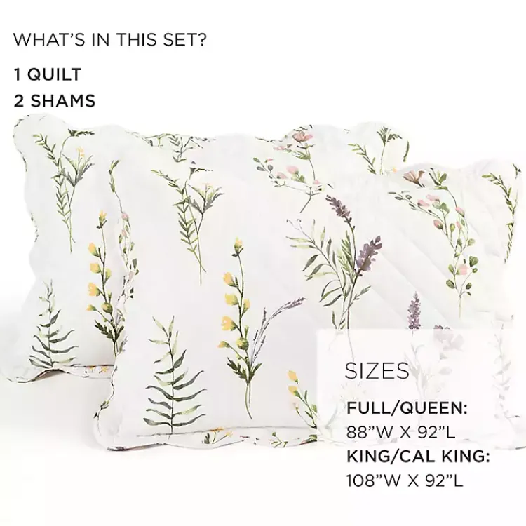 Kirklands Home Watercolor Wildflower 3-pc. King Quilt Set Online