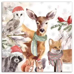 Christmas Art & Wall Decor>Kirklands Home Watercolor Woodland Creatures Canvas Art Print Multi