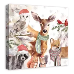 Christmas Art & Wall Decor>Kirklands Home Watercolor Woodland Creatures Canvas Art Print Multi