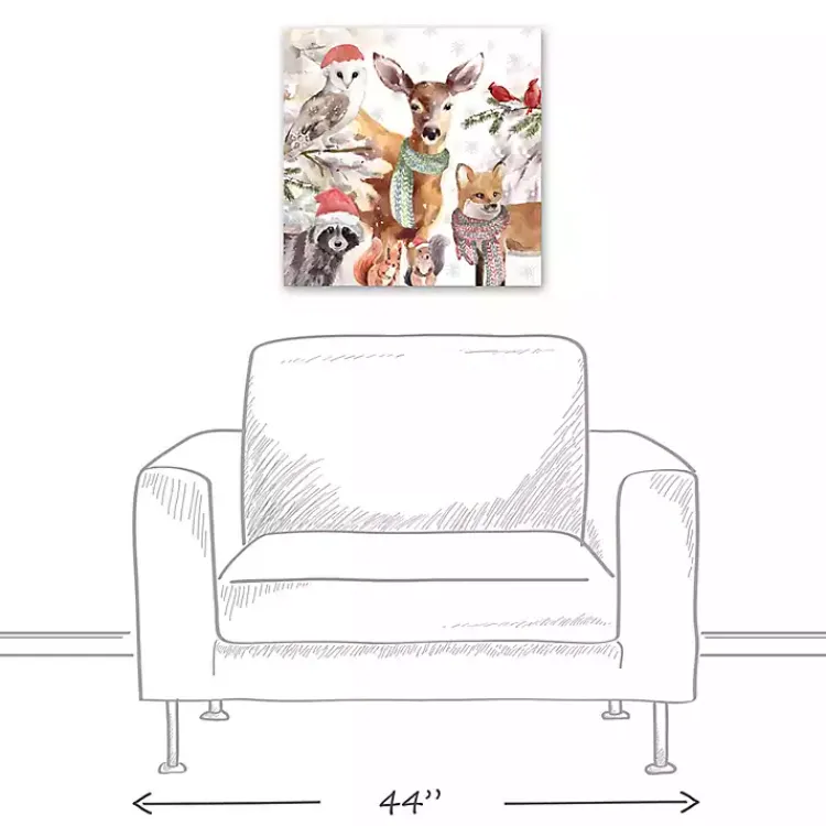 Christmas Art & Wall Decor>Kirklands Home Watercolor Woodland Creatures Canvas Art Print Multi