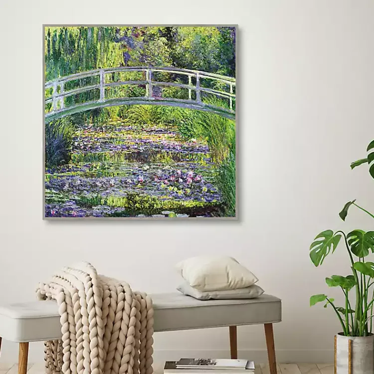 Kirklands Home Waterlillies with Japanese Bridge Canvas Art Print Outlet