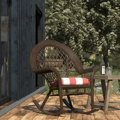 Kirklands Home Watermelon Awning Stripe Outdoor Chair Cushion Hot