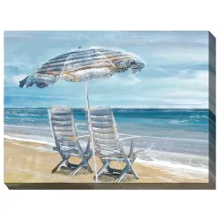 Kirklands Home Waters Edge Outdoor Canvas Art Print Blue New