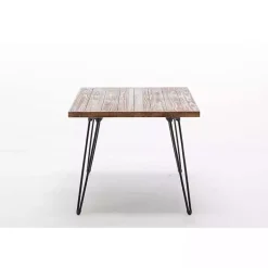 Kirklands Home Weather Fir Wood and Hairpin Legs Accent Table Clearance