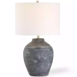 Kirklands Home Weathered Black Ceramic Rhys Table Lamp White Best
