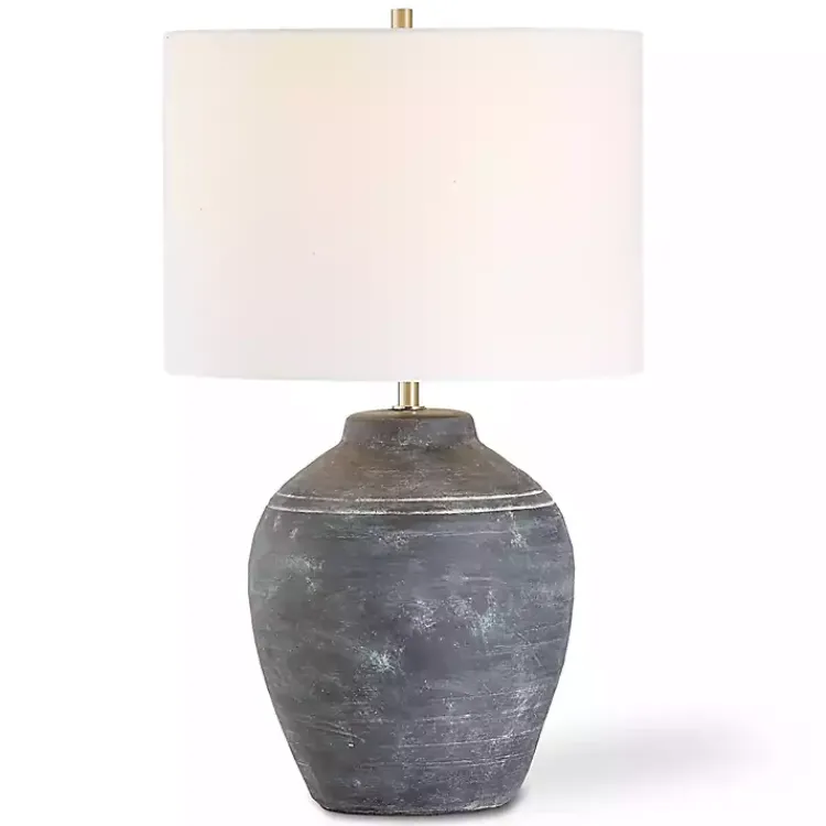 Kirklands Home Weathered Black Ceramic Rhys Table Lamp White Best