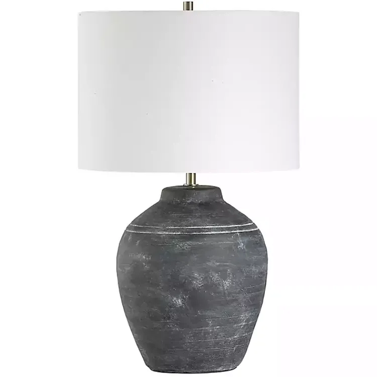 Kirklands Home Weathered Black Ceramic Rhys Table Lamp White Best