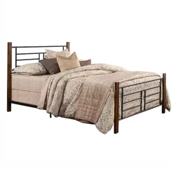 Kirklands Home Weathered Brown Farmhouse Queen Bed Discount