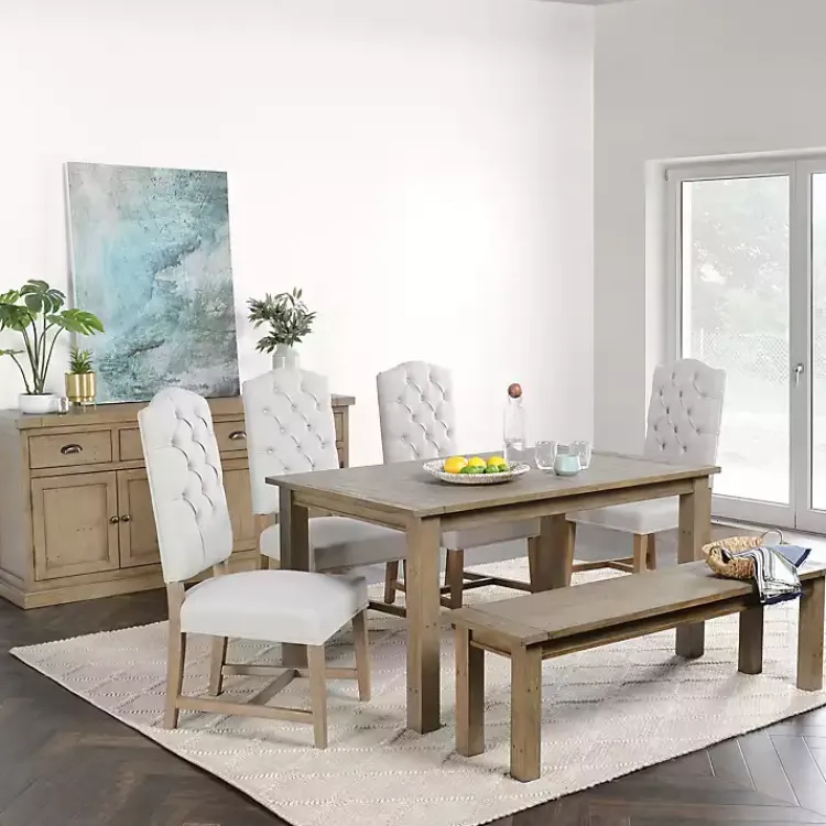 Kirklands Home Weathered Pine Wood Dining Table Brown Outlet