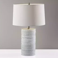 Kirklands Home Weathered Cream Marissa Ribbed Table Lamp Online