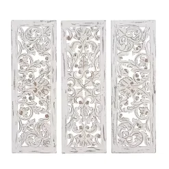 Kirklands Home Weathered Gray Wood Panel Wall Plaques, Set of 3 Online