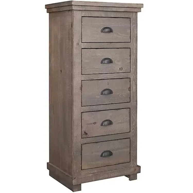 Kirklands Home Weathered Wooden 5-Drawer Willow Chest Gray Best