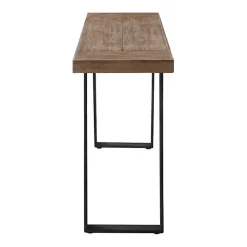 Kirklands Home Weathered Oak and Metal Console Table Tan