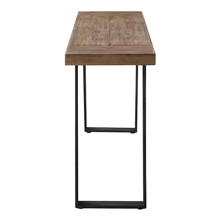 Kirklands Home Weathered Oak and Metal Console Table Tan