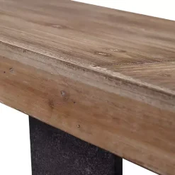 Kirklands Home Weathered Oak and Metal Console Table Tan